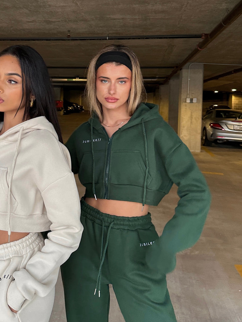 Super Soft Oversized Sweatpants - Forest Green
