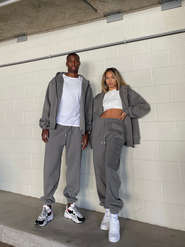 Zip-up Hoodie - Off Charcoal