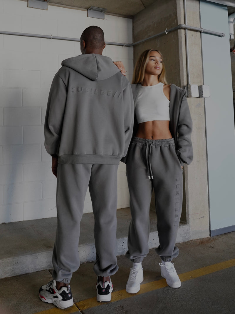Zip-up Hoodie - Off Charcoal