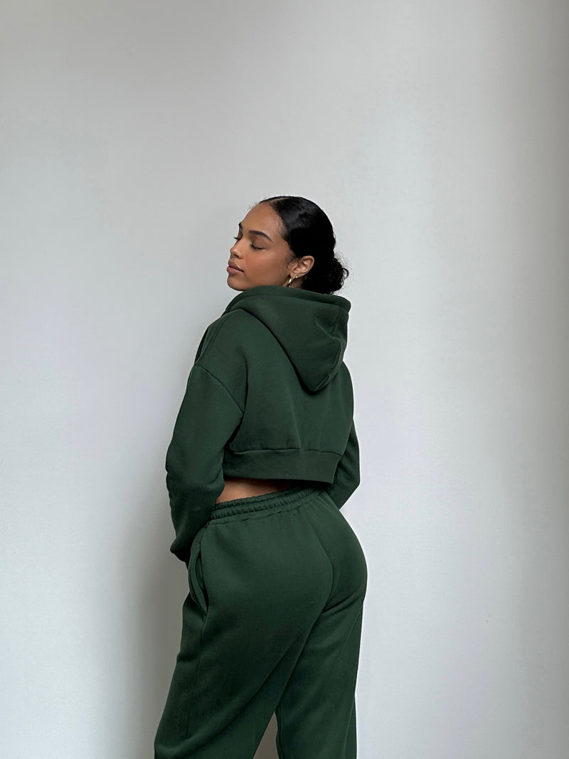 Super Soft Oversized Sweatpants - Forest Green