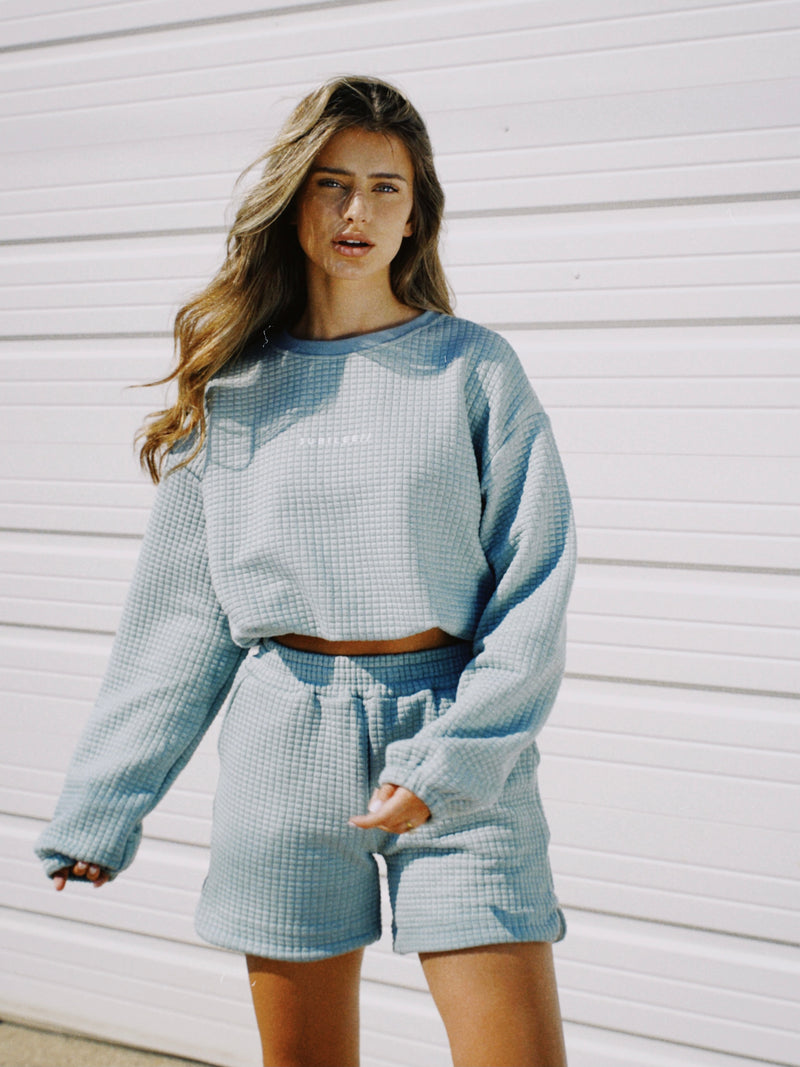 Oversized Quilted Cloud Top - Seafoam